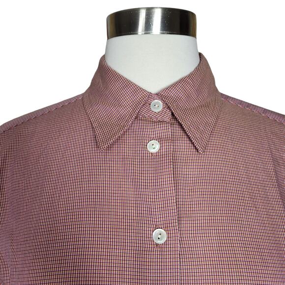 NWT Talbots Women's Red Plaid Relaxed Fit Classic Button Up Shirt Soft Size 6 - Picture 2 of 11